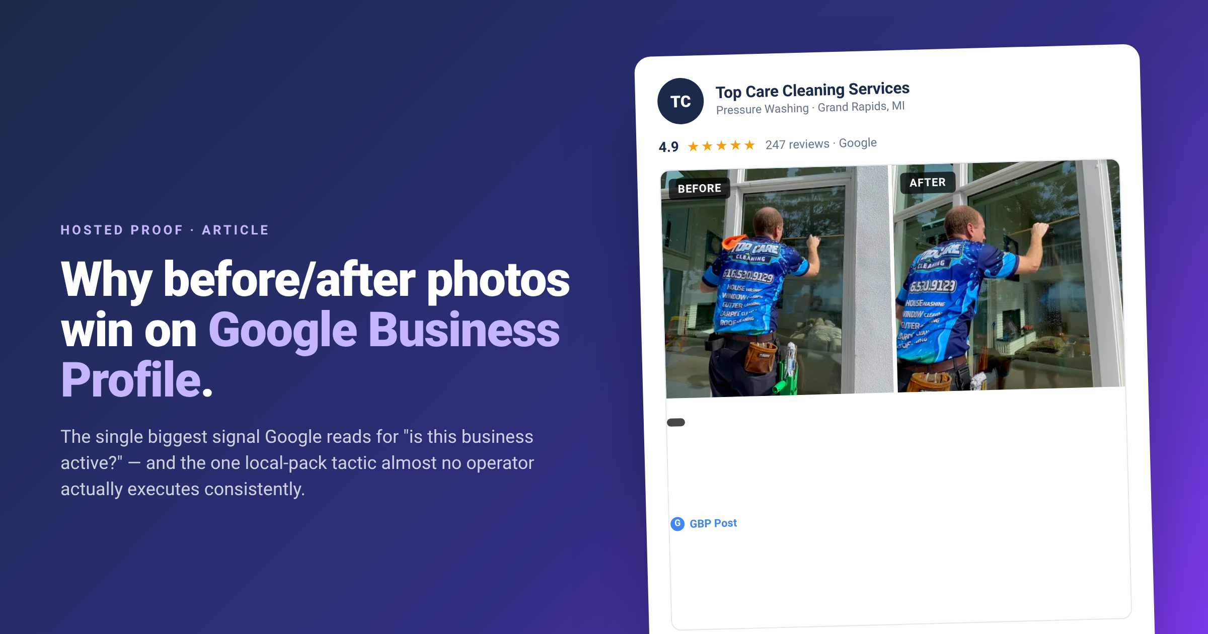 Why before/after photos win on Google Business Profile