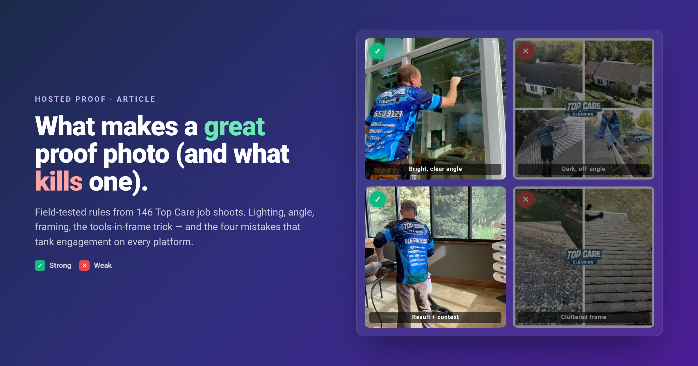 What makes a great proof-of-work photo (and what kills one)